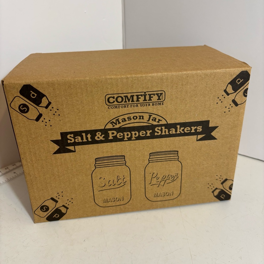 🛍️3/$30 BNWOT Comfify mason jar salt and pepper ceramic shakers - Picture 10 of 10